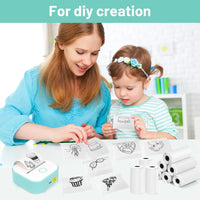 53Mm White Thermal Paper Self-Adhesive Sticker for Mini Thermal Pocket Printers 3-Rolls for Note Text Journal Photo DIY Creation