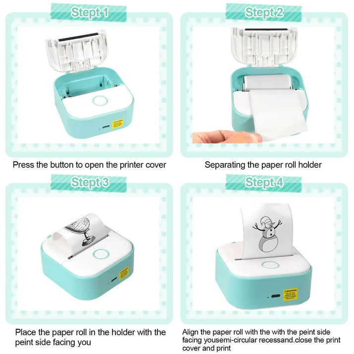 53Mm White Thermal Paper Self-Adhesive Sticker for Mini Thermal Pocket Printers 3-Rolls for Note Text Journal Photo DIY Creation