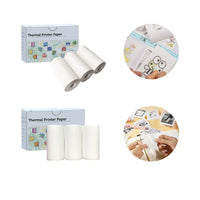 53Mm White Thermal Paper Self-Adhesive Sticker for Mini Thermal Pocket Printers 3-Rolls for Note Text Journal Photo DIY Creation