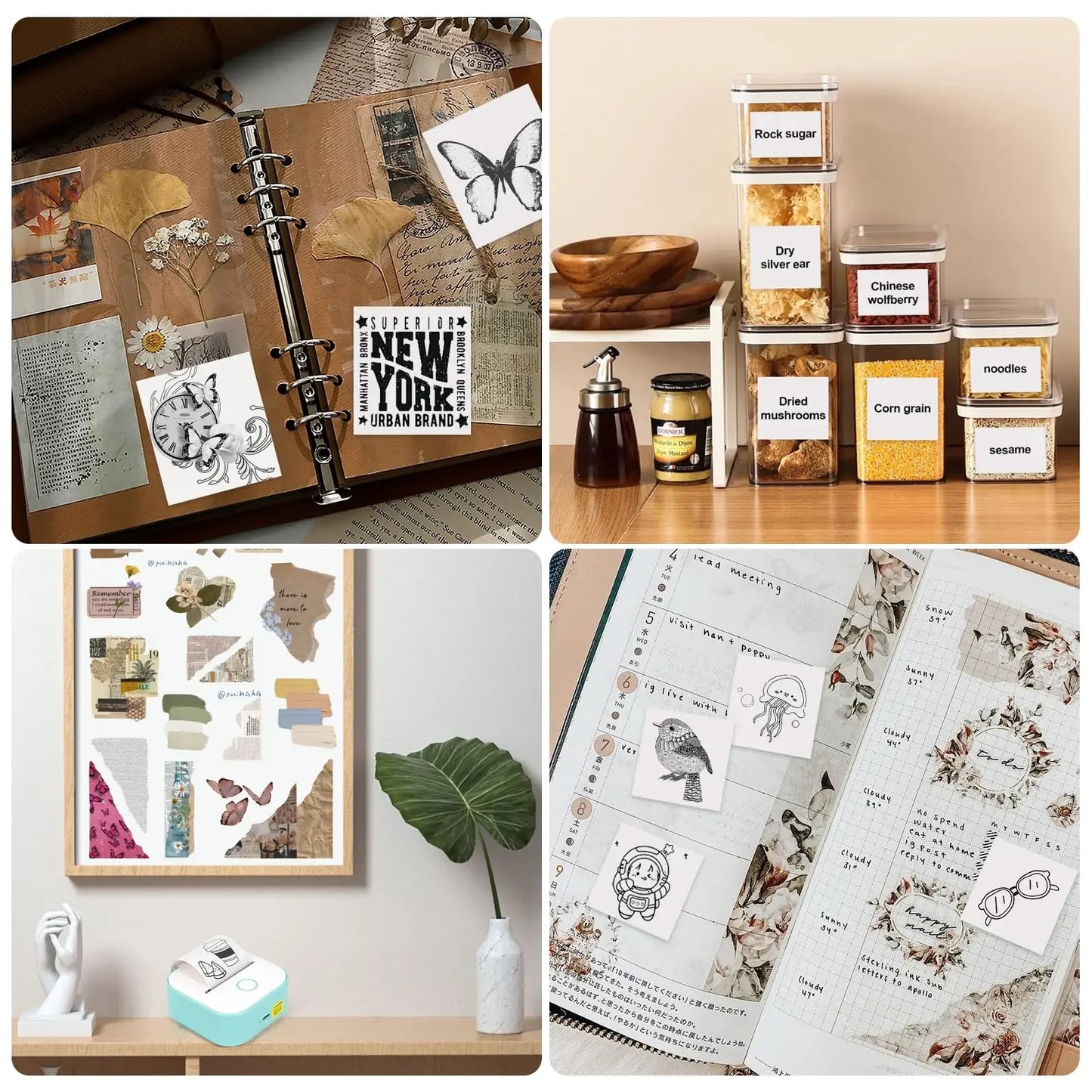 53Mm White Thermal Paper Self-Adhesive Sticker for Mini Thermal Pocket Printers 3-Rolls for Note Text Journal Photo DIY Creation